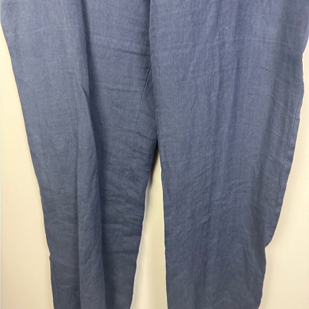 LILLY PULITZER | Breeta True Navy Blue Linen Wide Leg Pants Women’s Size 16 - Picture 6 of 14